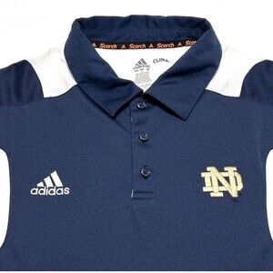 Notre Dame Adidas Scorch Golf Polo Climalite Shirt Size Large Fighting Irish